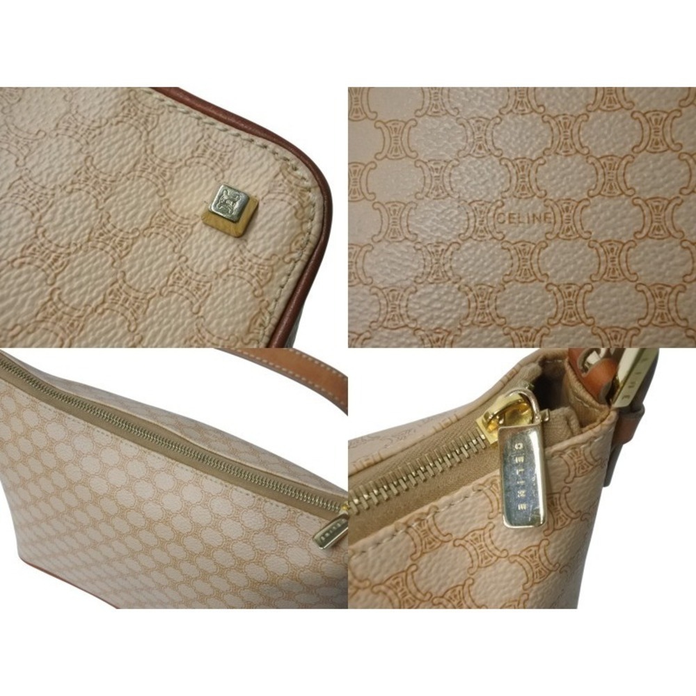 Celine Macadam Logo Handbag Beige Tan Leather - Picture 7 of 9
